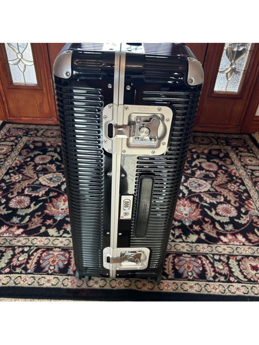 FPM Milano bank collection hard shell suitcase. NWT. Black/silver.